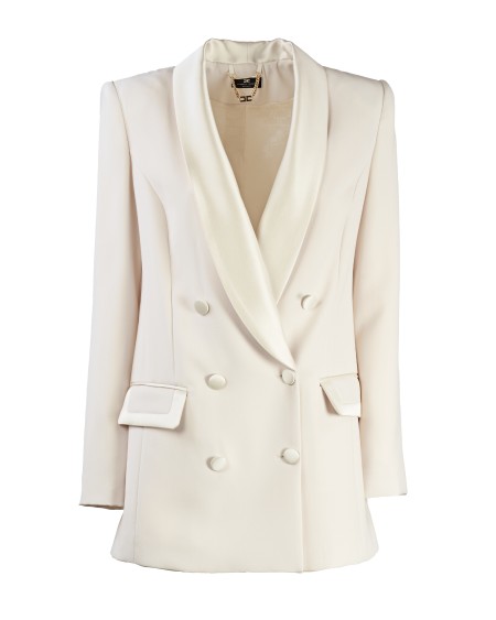 Shop ELISABETTA FRANCHI  Giacca: Elisabetta Franchi giacca doppiopetto in crêpe e raso.
Giacca doppiopetto in crêpe fermo con collo sciallato.
Bottoni e bordi delle tasche in raso duchesse.
Fodera in raso monogram.
Accessorio e bottoni in metallo dorato.
Composizione: 100% Poliestere.
Fabbricato in Italia.. GI09337E2-193